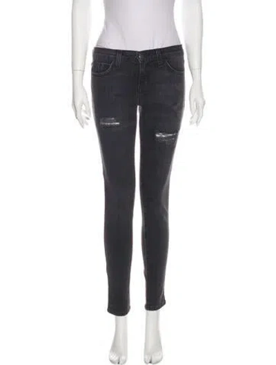 Pre-owned Current Elliott Mid-rise Skinny Leg Jeans In Black