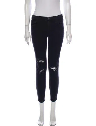 Pre-owned Current Elliott Mid-rise Skinny Leg Jeans In Black