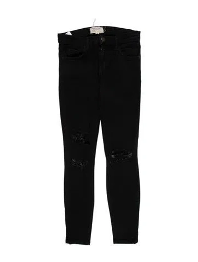Pre-owned Current Elliott Mid-rise Skinny Leg Jeans In Black