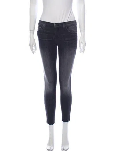 Pre-owned Current Elliott Mid-rise Skinny Leg Jeans In Black