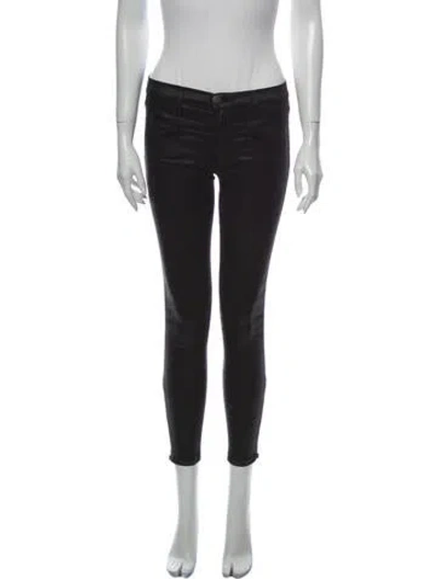 Pre-owned Current Elliott Mid-rise Skinny Leg Jeans In Black