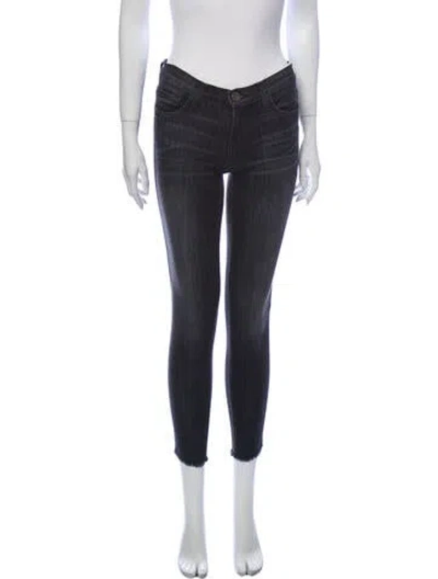 Pre-owned Current Elliott Mid-rise Skinny Leg Jeans In Black