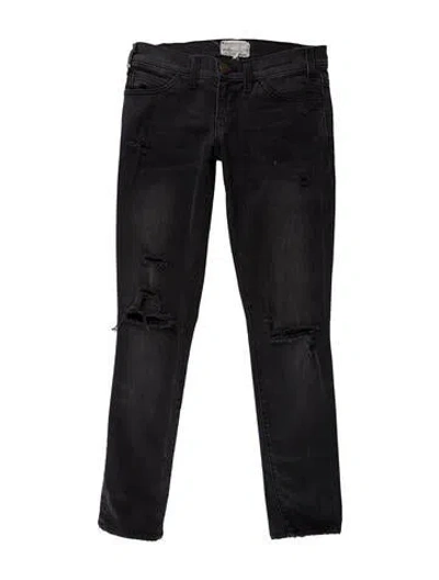 Pre-owned Current Elliott Mid-rise Skinny Leg Jeans In Black