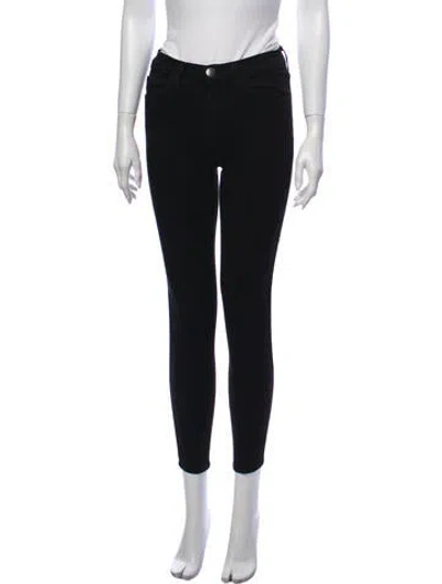 Pre-owned Current Elliott Mid-rise Skinny Leg Jeans In Black