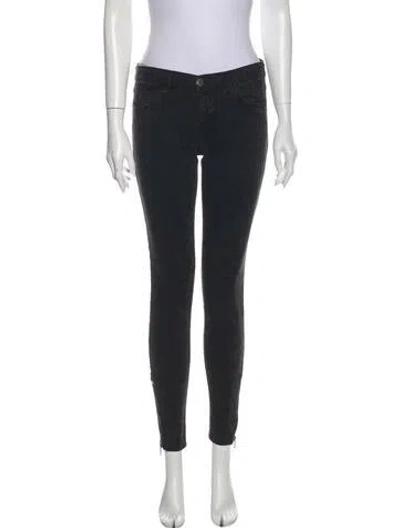 Pre-owned Current Elliott Mid-rise Skinny Leg Jeans In Black