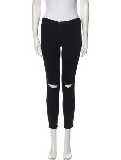 Pre-owned Current Elliott Mid-rise Skinny Leg Jeans In Black