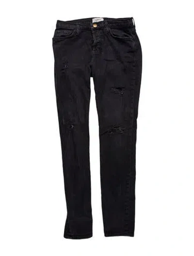 Pre-owned Current Elliott Mid-rise Skinny Leg Jeans In Black