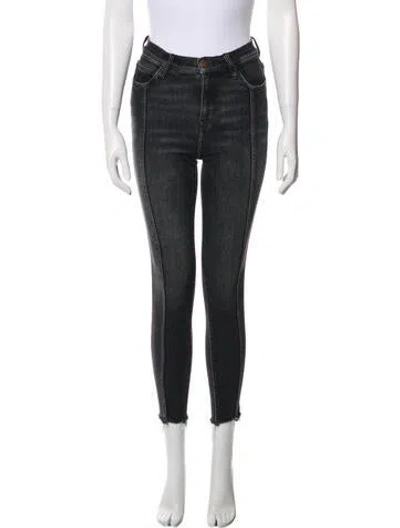Pre-owned Current Elliott Mid-rise Skinny Leg Jeans In Black