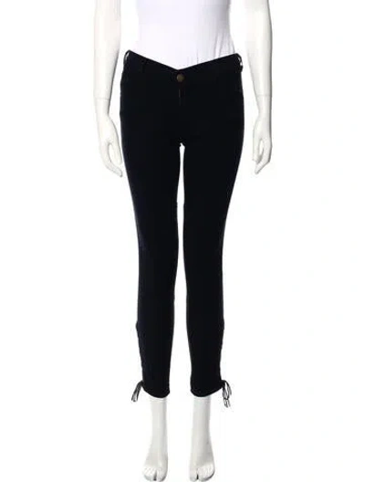 Pre-owned Current Elliott Mid-rise Skinny Leg Jeans In Black