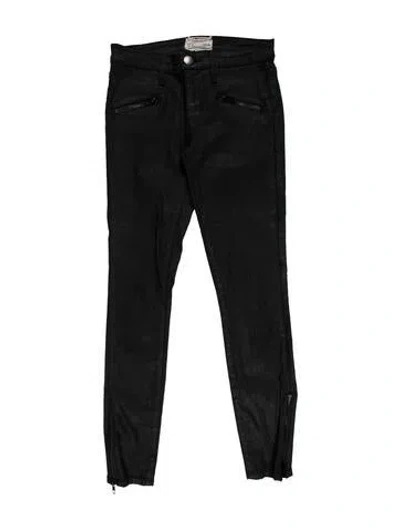 Pre-owned Current Elliott Mid-rise Skinny Leg Jeans In Black