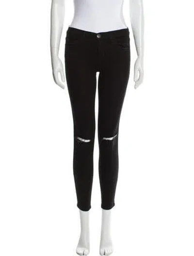 Pre-owned Current Elliott Mid-rise Skinny Leg Jeans In Black