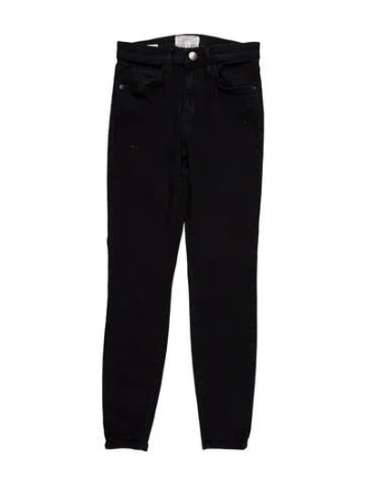 Pre-owned Current Elliott Mid-rise Skinny Leg Jeans In Black
