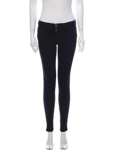 Pre-owned Current Elliott Mid-rise Skinny Leg Jeans In Black