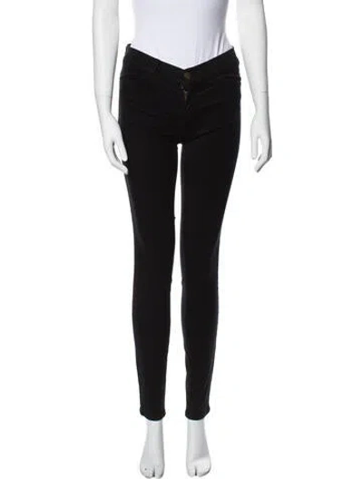 Pre-owned Current Elliott Mid-rise Skinny Leg Jeans In Black