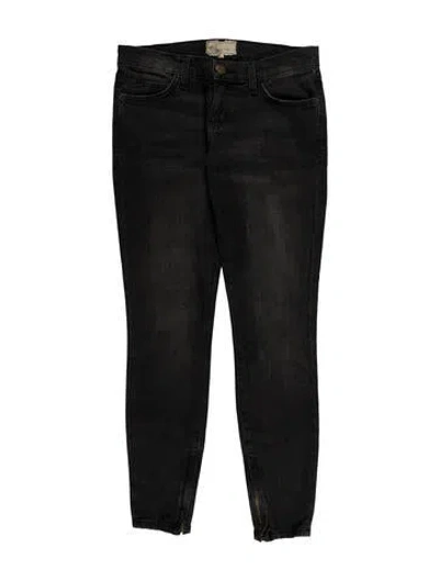 Pre-owned Current Elliott Mid-rise Skinny Leg Jeans In Black