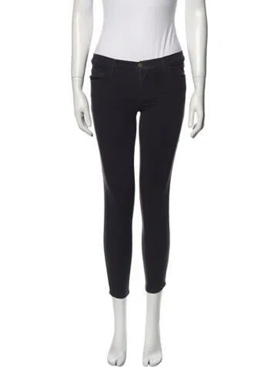 Pre-owned Current Elliott Mid-rise Skinny Leg Jeans In Black