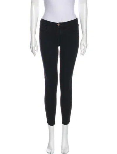 Pre-owned Current Elliott Mid-rise Skinny Leg Jeans In Black