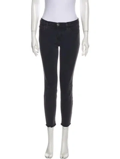 Pre-owned Current Elliott Mid-rise Skinny Leg Jeans In Black