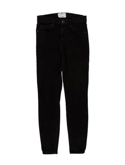 Pre-owned Current Elliott Mid-rise Skinny Leg Jeans In Black
