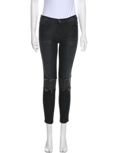 Pre-owned Current Elliott Mid-rise Skinny Leg Jeans In Black