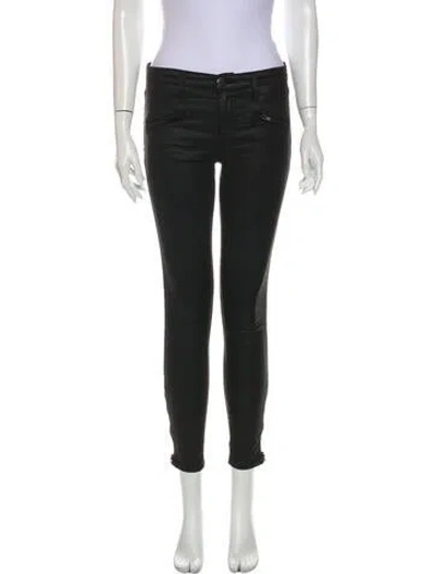 Pre-owned Current Elliott Mid-rise Skinny Leg Jeans In Black