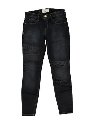 Pre-owned Current Elliott Mid-rise Skinny Leg Jeans In Black