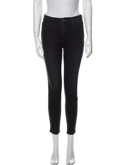 Pre-owned Current Elliott Mid-rise Skinny Leg Jeans In Black