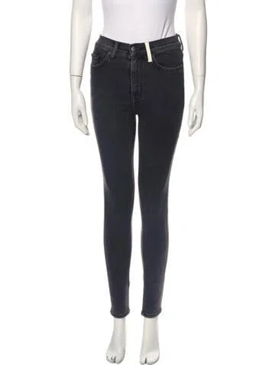 Pre-owned Current Elliott Mid-rise Skinny Leg Jeans In Black