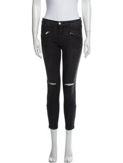 Pre-owned Current Elliott Mid-rise Skinny Leg Jeans In Black