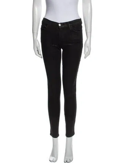 Pre-owned Current Elliott Mid-rise Skinny Leg Jeans In Black