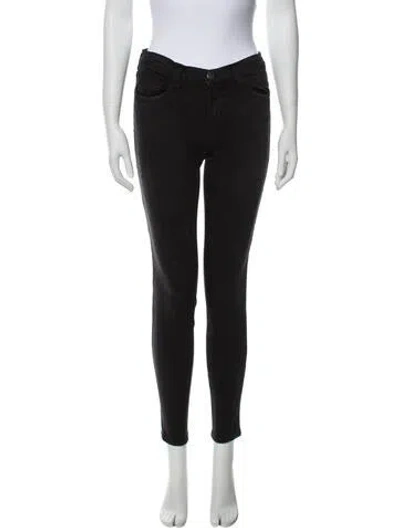 Pre-owned Current Elliott Mid-rise Skinny Leg Jeans In Black