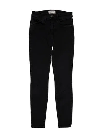 Pre-owned Current Elliott Mid-rise Skinny Leg Jeans In Black