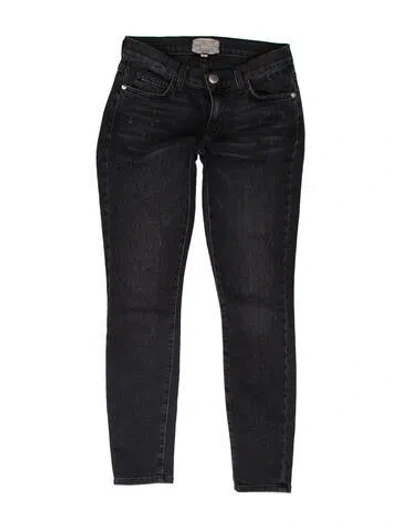 Pre-owned Current Elliott Mid-rise Skinny Leg Jeans In Black