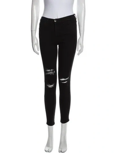 Pre-owned Current Elliott Mid-rise Skinny Leg Jeans In Black