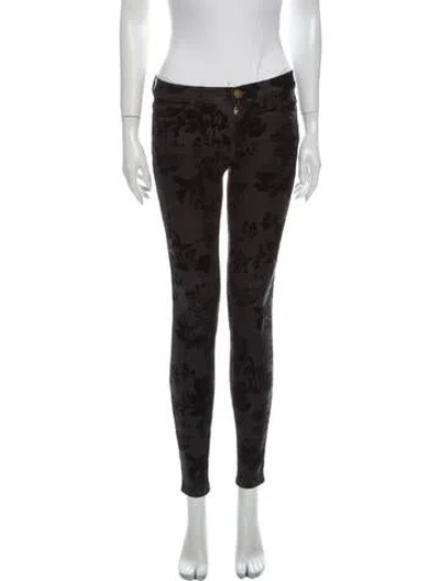 Pre-owned Current Elliott Mid-rise Skinny Leg Jeans In Black