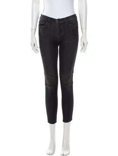 Pre-owned Current Elliott Mid-rise Skinny Leg Jeans In Black