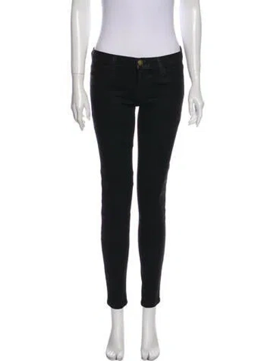 Pre-owned Current Elliott Mid-rise Skinny Leg Jeans In Black