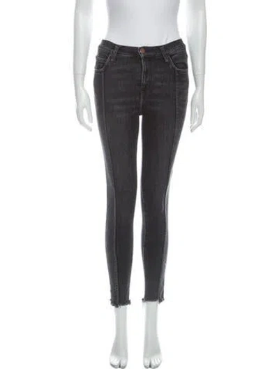 Pre-owned Current Elliott Mid-rise Skinny Leg Jeans In Black