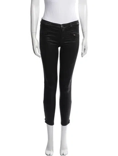 Pre-owned Current Elliott Mid-rise Skinny Leg Jeans In Black