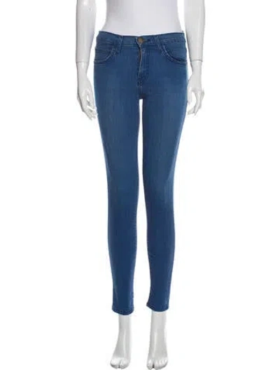 Pre-owned Current Elliott Mid-rise Skinny Leg Jeans In Blue
