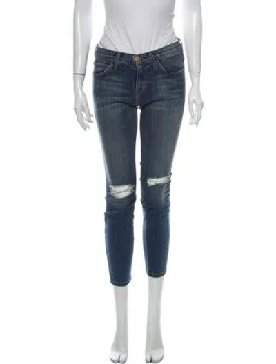 Pre-owned Current Elliott Mid-rise Skinny Leg Jeans In Blue