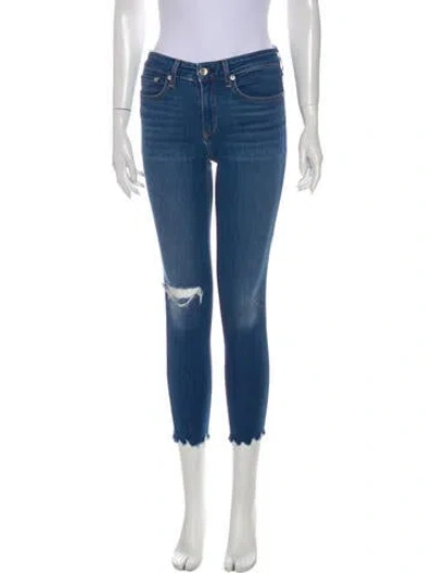 Pre-owned Current Elliott Mid-rise Skinny Leg Jeans In Blue
