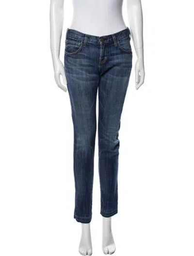 Pre-owned Current Elliott Mid-rise Skinny Leg Jeans In Blue