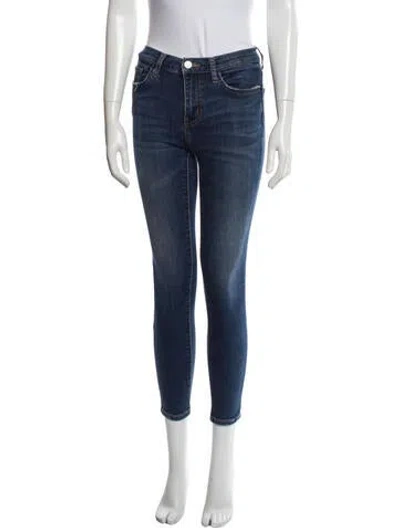 Pre-owned Current Elliott Mid-rise Skinny Leg Jeans In Blue