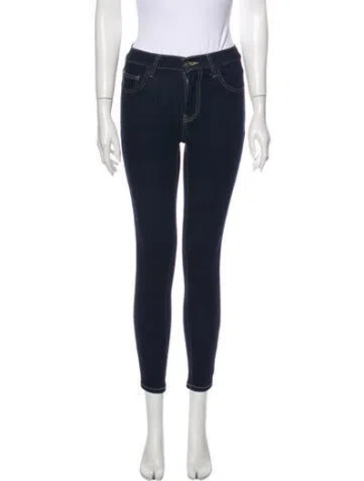 Pre-owned Current Elliott Mid-rise Skinny Leg Jeans In Blue
