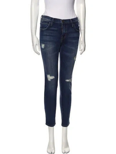 Pre-owned Current Elliott Mid-rise Skinny Leg Jeans In Blue
