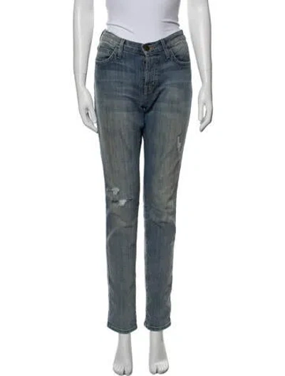 Pre-owned Current Elliott Mid-rise Skinny Leg Jeans In Blue