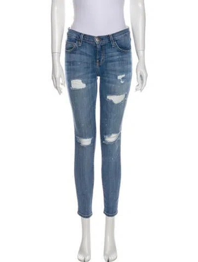 Pre-owned Current Elliott Mid-rise Skinny Leg Jeans In Blue