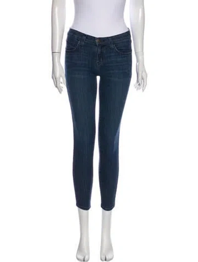 Pre-owned Current Elliott Mid-rise Skinny Leg Jeans In Blue