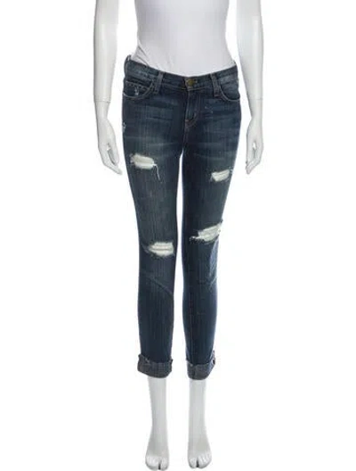 Pre-owned Current Elliott Mid-rise Skinny Leg Jeans In Blue